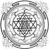 Mandala Coloring Sacred Geometry Medicine Mandalas Wheel Pages Tattoo Para Yantra Symbols Shri Pintar Symbol Vidya Xvi Sri Geometric Balance sketch template