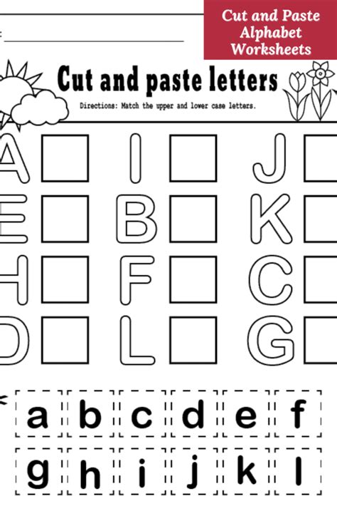 printable cut  paste alphabet worksheets vwcom