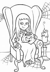 Halloween Coloring Pages Printable Wednesday Addams Girl Ghostbusters Print Color Ecto Getcolorings Kids Template sketch template