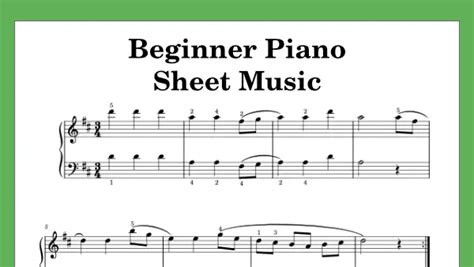 easy piano sheet   beginners