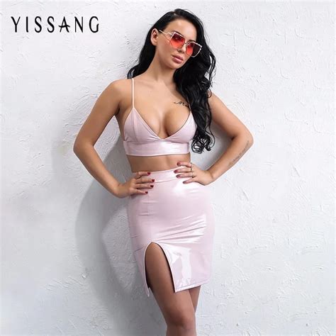 Buy Yissang Women Two Pieces Pu Leather Dress Full