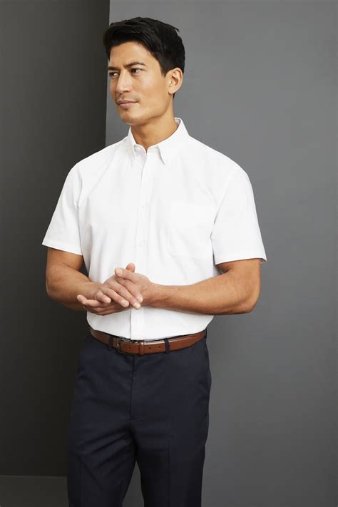 men s short sleeve oxford button down collar shirt white shop all
