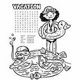 Vacation Word Printable Search Coloring Summer Puzzles Days Activity Kids Searches Hot Fun Themed Time Rainy Crafts Family Printables Residence sketch template