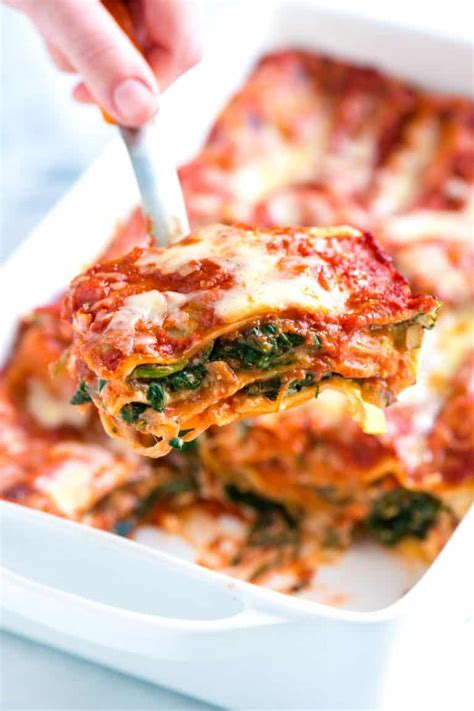 healthier spinach lasagna  mushrooms