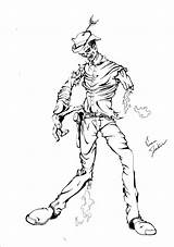 Zombie Cowboy sketch template