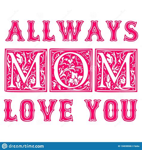 i love you mom cute hand lettering mothers day greeting in trendy