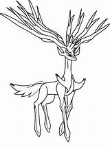 Pokemon Xerneas Coloring Pages Getcolorings Color Template sketch template