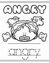 Preschool Tracing Emotional Angry Trace Printables Naturalbeachliving Adjectives sketch template