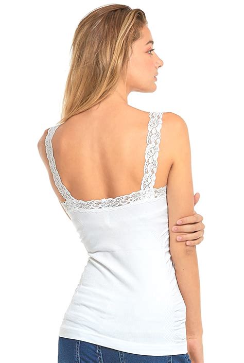 women s seamless wrinkled lace trim camisole slim one size layering