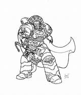 Warhammer Coloring 40k Ultramarines Praetor Space Marine Book Fantasy Hammer Pages Colouring Drawing Marines Deviantart Grey Knight Drawings Lineart Meteor sketch template