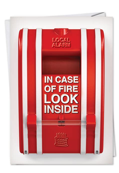 In Case Of Fire Alarm Pull Picture Birthday Card Nobleworks