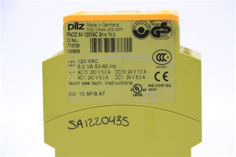 pilz pnoz  vac  nc safety relay premier equipment solutions