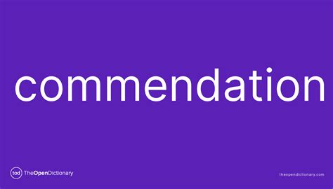 commendation meaning  commendation definition  commendation