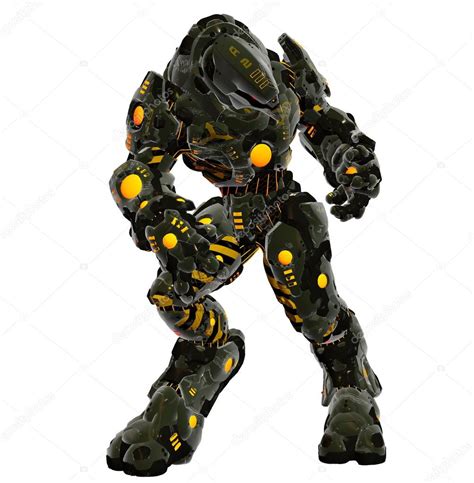 futuristic alien  powerful combat armor stock photo  greglith