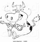 Cow Guitarist sketch template