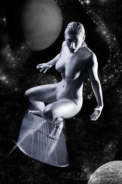 Female Silver Surfer Naked Cosplay Sexy Superhero