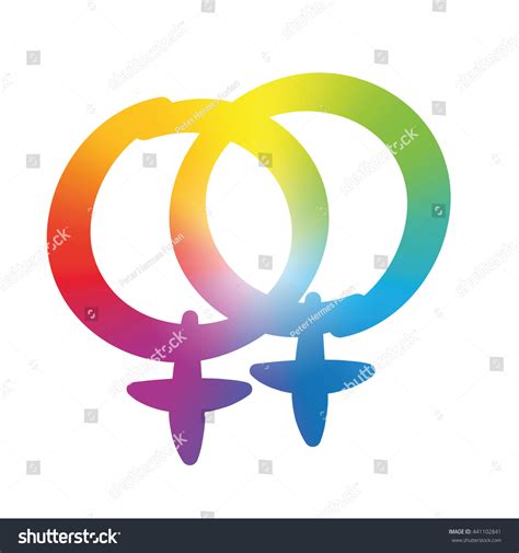 lesbian love symbol rainbow gradient colored stock vector 441102841