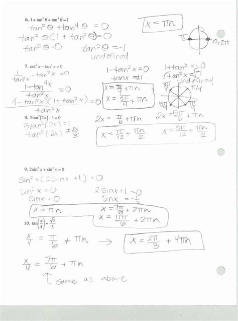 solving trig equations worksheet chessmuseum template library