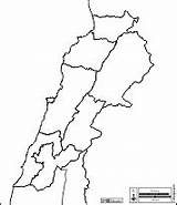 Maps Lebanon Boundaries Outline Governorates Roads Blank Hydrography sketch template
