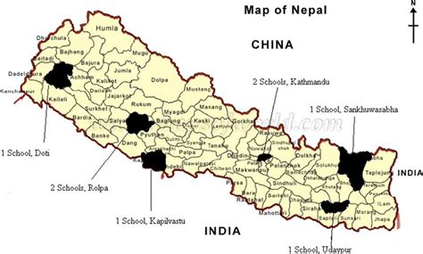 Political Map Of Nepal Indicating Research Districts Download