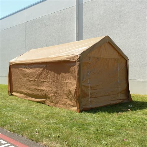 aleko cpbe    heavy duty outdoor gazebo carport canopy tent  sidewalls beige color