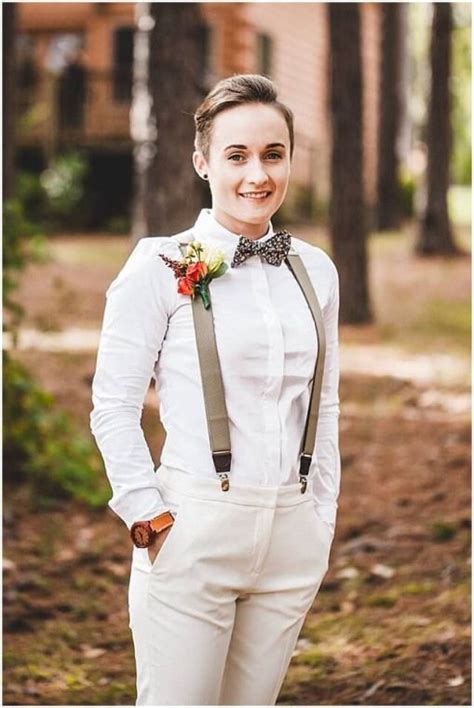 image result for white suit lesbian wedding fallwedding fall wedding