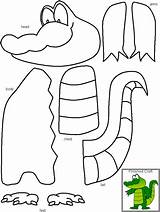 Coloring Dltk Alligator Paste Toddler Mismo Rompecabezas School Dtlk Preescolar Reptiles sketch template