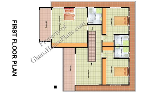 bedroom house plan  ghana home design