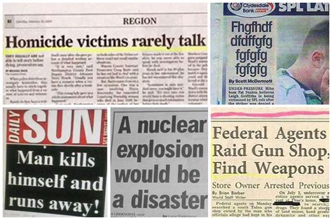 worst newspaper headlines    published