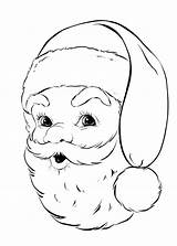 Santa Coloring Retro Christmas Printable Face Vintage Fairy Holiday Printables Children Activities 1950 Size Book Nice Graphics sketch template