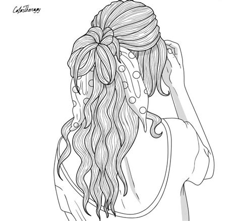 drawing  women  ponytail braid