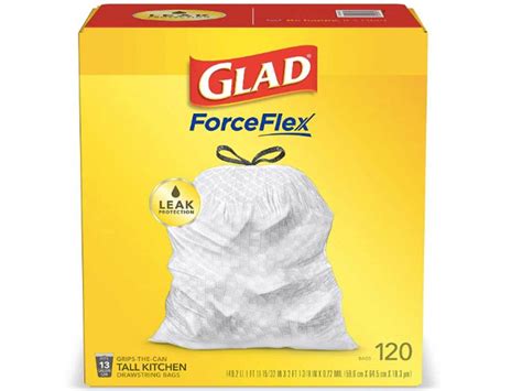 Glad Forceflex Kitchen Trash Bags 120 Count Only 15 78 Shipped On