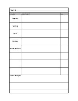 assignment notebook page  amanda hale tpt