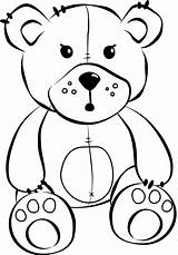 Bear Teddy Cartoon Clipart Stuffed Clip Drawing Coloring Svg Animal Line Book Cliparts Bears Outline Transparent Pages Christmas Colouring Sketch sketch template