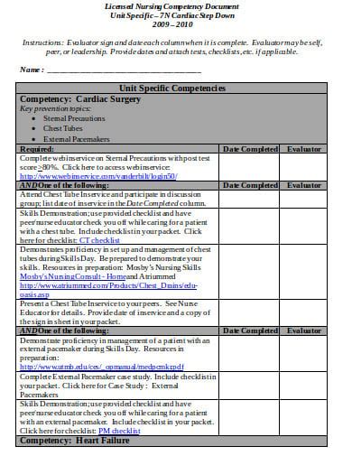 printable nursing skills competency checklist prntbl