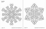 Snowflake Printable Coloring Pages Set Firstpalette Templates sketch template