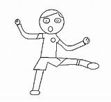 Boy Jumping Coloring Coloringcrew sketch template
