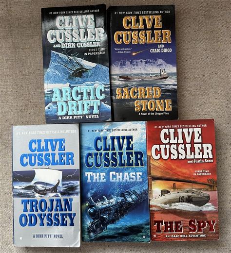 Lot Of 5 Clive Cussler Mystery Thriller Paperbacks The Spy Trojan