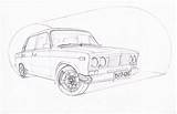 Vaz 2106 Drawing sketch template