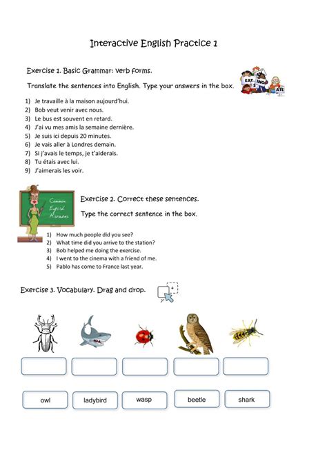 basic english grammar interactive worksheet