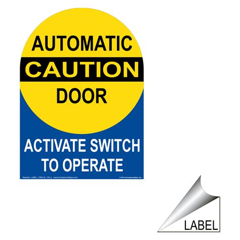 automatic door activate switch  operate label label circle
