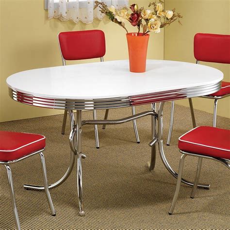 retro dining room set  red chairs coaster furniture furniture cart
