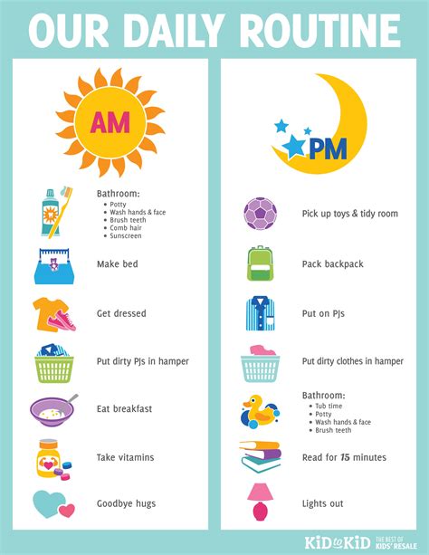 printable daily routine chart
