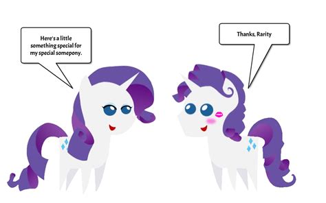 rarity kissed elusive on the cheek by jared33 on deviantart