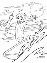 Coloring Surfer Pages Girl Crayola Printable Summer Surfing Colouring Print Seasons Waves Wet La sketch template