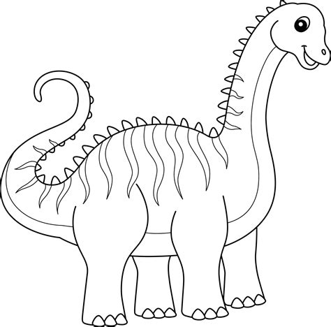 dinosaur diplodocus coloring page cartoon illustrations stock photo