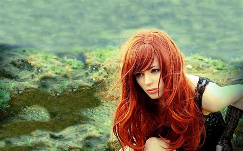 Red Hair Woman Pretty Sensual Lovely Model Bonito Red Hair Woman