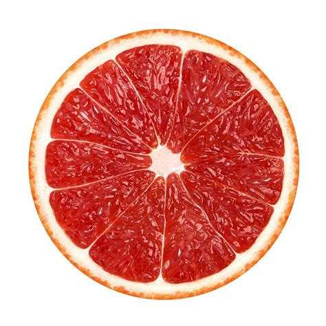 grapefruit slice isolated   white background  stock photo