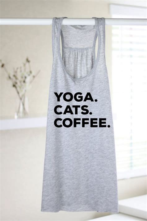 Yoga Cats Coffee Womens Yoga Tank Top Yoga Top By Arimadesigns Barre