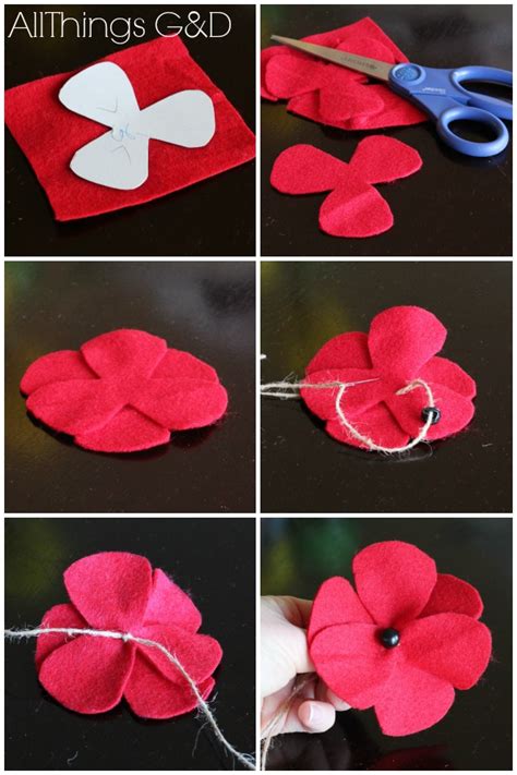 diy felt poppies {memorial day poppies} all things gandd